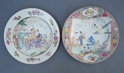 Two Chinese famille rose plates, Yongzheng/Qianlong