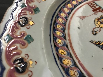 Un plat en porcelaine de Chine famille rose dans le go&ucirc;t de Pronk, Qianlong