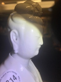 Un mod&egrave;le d'une Guanyin en porcelaine blanc de Chine de Dehua, 18&egrave;me