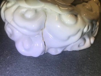 Un mod&egrave;le d'une Guanyin en porcelaine blanc de Chine de Dehua, 18&egrave;me