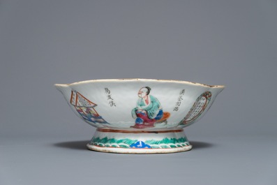 A Chinese famille rose 'Wu Shuang Pu' bowl, 19th C.