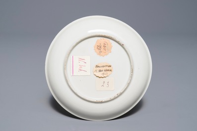 A Chinese cup and saucer with mythological design of Pan playing the lyre, Qianlong