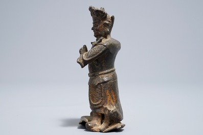 Un mod&egrave;le d'un gardien en bronze, Chine, Ming