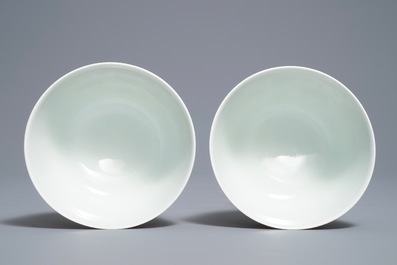 A pair of Chinese famille rose bowls, Guangxu mark, 19/20th C.