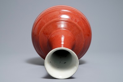 A Chinese sang-de-boeuf-glazed bottle vase, 18/19th C.