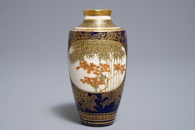 A fine Japanese Satsuma vase, Kinkozan mark, Meiji, 19th C. - Rob 