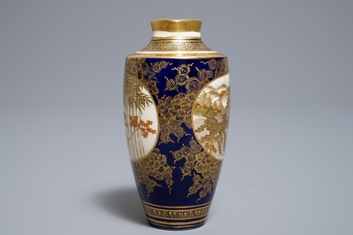 A fine Japanese Satsuma vase, Kinkozan mark, Meiji, 19th C.