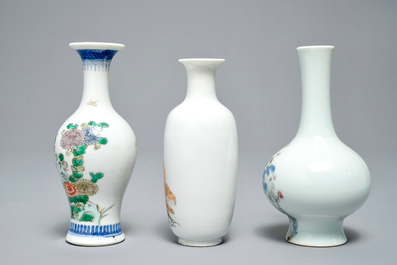 Three Chinese vases, various marks, 19/20th C.