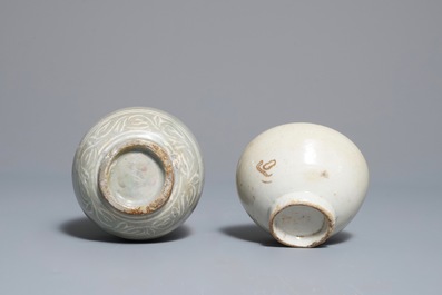 A selection of Korean celadon-glazed wares, Goryeo and later