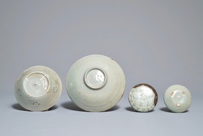 Een collectie diverse Koreaanse celadon-geglazuurde stukken, Goryeo en later