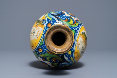 An Italian maiolica pharmacy bottle, Venice, 2nd half 16th C.