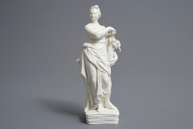 Een Meissen-stijl blanc de Chine allegorische figuur van de oogst, 18/19e eeuw