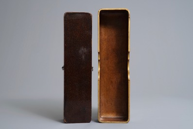 A rectangular Japanese lacquer suzuribako, Meiji, 19th C.