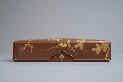 A rectangular Japanese lacquer suzuribako, Meiji, 19th C.