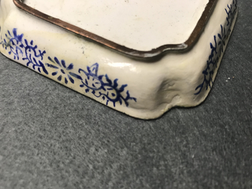 Four Chinese Canton enamel square saucers with horses, 18/19th C.