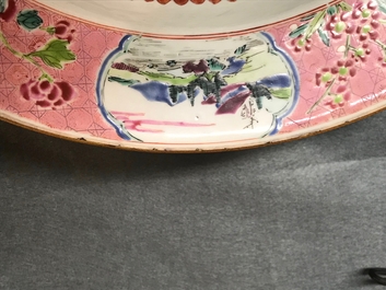 A pair of Chinese famille rose 'Romance of the Western chamber' basins, Yongzheng