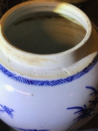 A Chinese blue and white 'Three friends of winter' jar, Kangxi