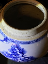 A Chinese blue and white 'Three friends of winter' jar, Kangxi