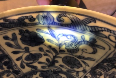 A Chinese blue and white figurative panel bowl, Wanli