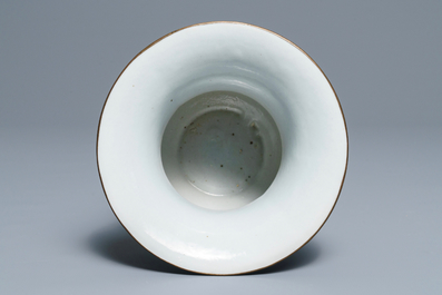 A Chinese blue and white 'Bleu de Hue' Vietnamese market zhadou spittoon, 19th C.