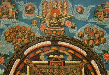 Een 'mandala' thangka, Tibet of Nepal, 19/20e eeuw