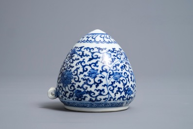 A Chinese blue and white Xuande-inscribed birdfeeder, Kangxi