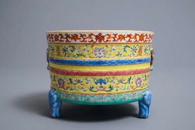 A Chinese famille rose tripod censer, Daoguang mark and of the period