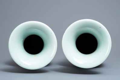 A pair of Chinese famille rose vases, 19/20th C.