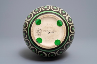 A matte glazed art deco vase, Charles Catteau for Boch K&eacute;ramis, 1st half 20th C.