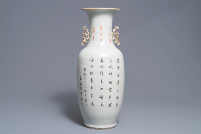 Un vase en porcelaine de Chine qianjiang cai &agrave; d&eacute;cor mythologique, 19/20&egrave;me