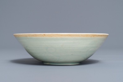 A Chinese qingbai bowl with underglaze design, Song