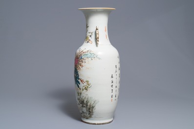 Un vase en porcelaine de Chine qianjiang cai &agrave; d&eacute;cor mythologique, 19/20&egrave;me