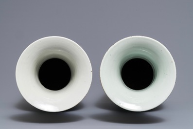 Two Chinese qianjiang cai vases with antiquities design, 19/20th C.