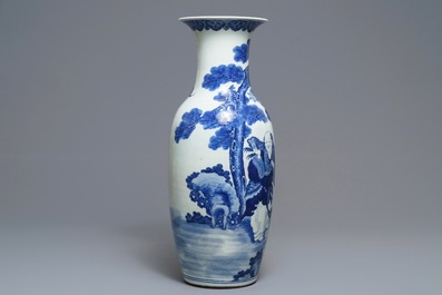 A Chinese blue and white 'Hehe Er Xian' vase, 19th C.
