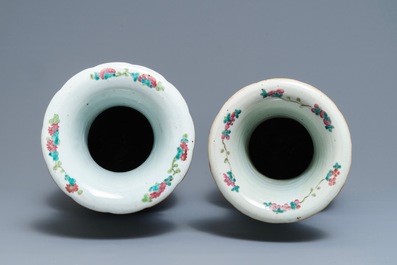 Two Chinese famille rose vases with figures in landscapes, 19th C.
