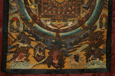 A 'mandala' thangka, Nepal or Tibet, 19/20th C.