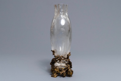 Un vase Art Nouveau en cristal sur pied en bronze dor&eacute;, Baccarat et Escalier de Cristal, Paris, vers 1920