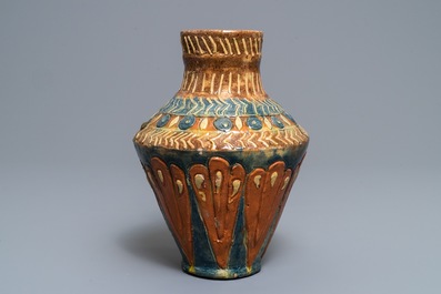 A Flemish pottery Art Nouveau vase, Leo Maes Vereenoghe, Torhout, 1891-1909