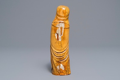 A Chinese carved ivory figure of a lady, Ming