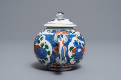 A Chinese famille verte teapot and cover, Kangxi