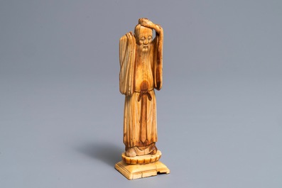 A Chinese carved ivory figure of Li Tieguai, Ming