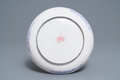 A Chinese Canton enamel &lsquo;European subject&rsquo; plate, Qianlong