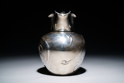 A silver Jugendstil water jug, Germany, early 20th C.