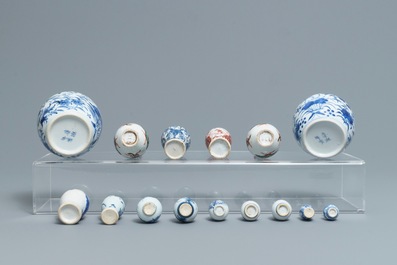 A varied collection of Chinese miniature vases, Kangxi and later