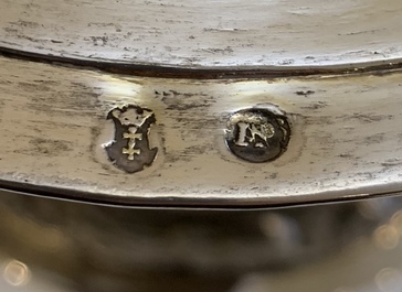 Een deels vergulde zilveren pul met bijbels reli&euml;fdecor, Nathaniel Pressding II, Danzig, Polen, 17e eeuw