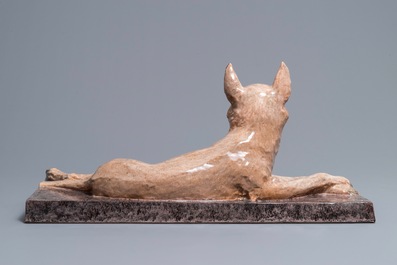 Maurice Guiraud Rivi&egrave;re (1881-1947): An Art Deco ceramic model of a dog