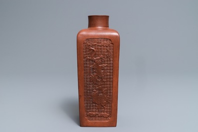 A Chinese Yixing stoneware tea caddy and cover, Kangxi