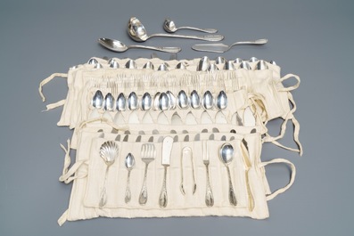 A German silver flatware service, Bruckmann &amp; Sohne, Heilbronn, 20th C.