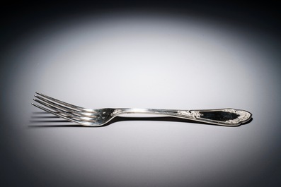 A German silver flatware service, 20th C.