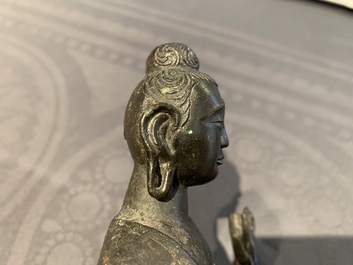 A Chinese bronze figure of Buddha, Ming